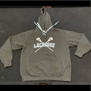 Charcoal lacrosse laced hoodie Sz Small